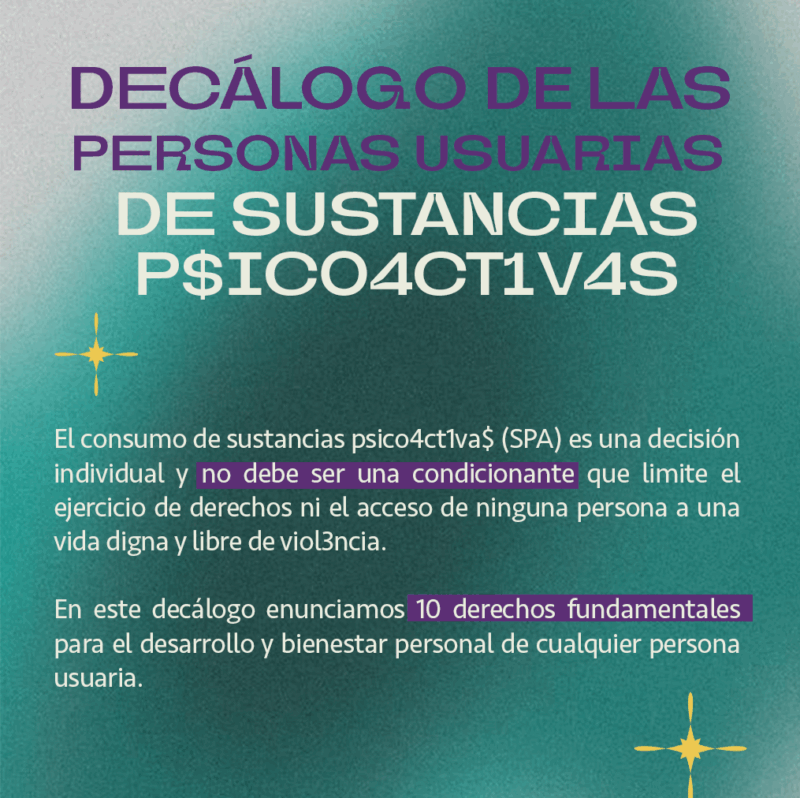 Decálogo de Derechos de las Personas Usuarias de Sustancias Psicoactivas